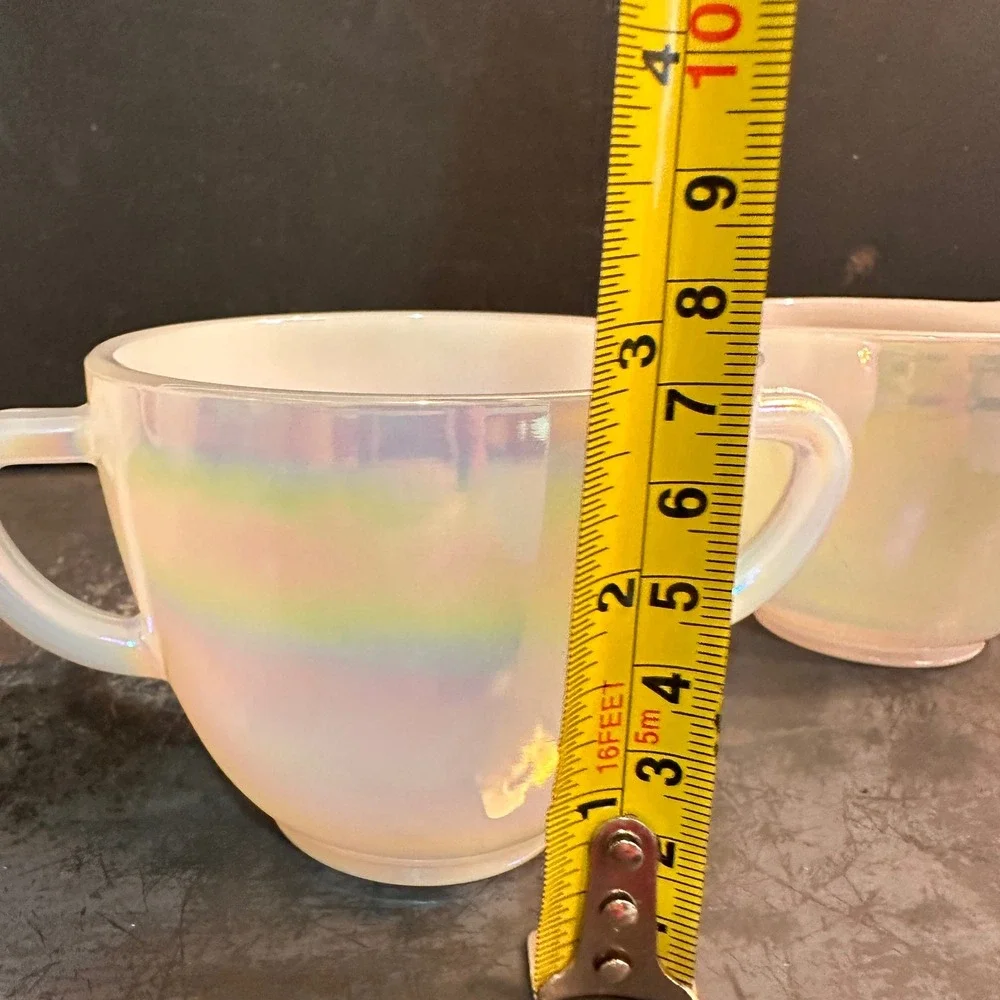 Federal Glass Moonglow Creamer Sugar Set Vintage Iridescent 1960s Lustre MCM